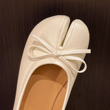 Summer Women's Bowknot Flat Tabi Ninja Shoes Pig Toe Slippers Lazy Person Horse Hoof Shoes Women Split Toe Mocassines Loafers