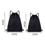 Unisex Sports Backpack Foldable Water-resistant Pure Color Drawstring Backpack Travel Portable Beach Bag