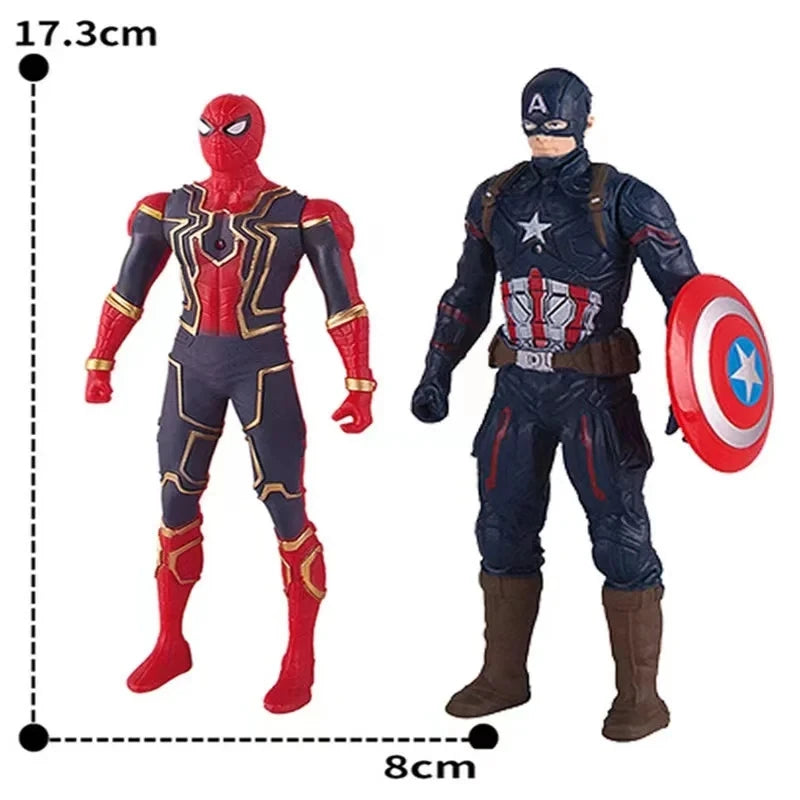 2024 Marvel Spiderman Hulk Ironman Anime Action Figure Toy Christmas Gift Pvc Movable Joints Luminous Doll Collection Model Toy