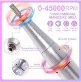 45000RPM Electric Nail Drill Machine Professional Nail Drills for Gel Nails Polish Rechargeable Portable Nail File Manicure Tool