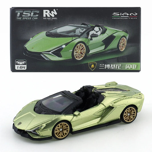 TSC 1/64 Lamborghini Lightning Convertible Edition Car Alloy Motor Vehicle Diecast Metal Model Kids Xmas Gift Toys for Boys