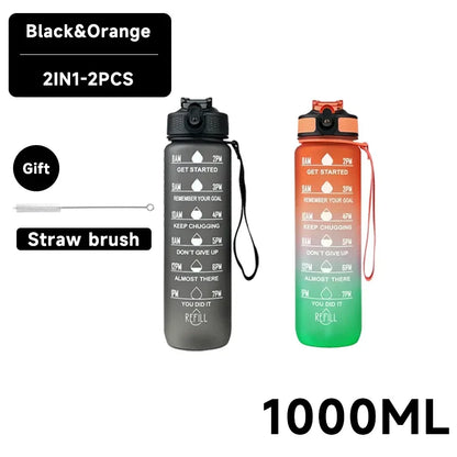 1 Liter Water Bottle Motivational Sport Water Bottle Leakproof Drinking Bottles Outdoor Travel Gym Fitness Jugs For Kitchen