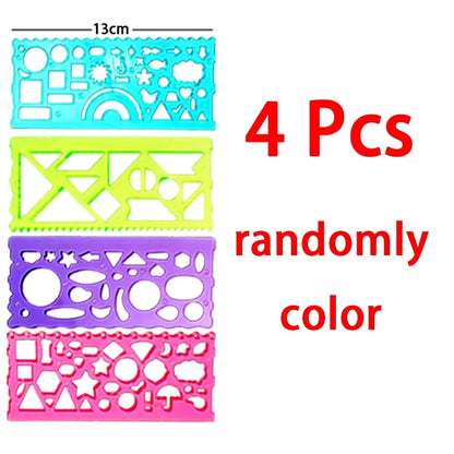 Animal Geometry Art Multifunctional Hollow Rulers Drafting Tools School Painting Supplies Office Kid Art Drawing Stationery Rule