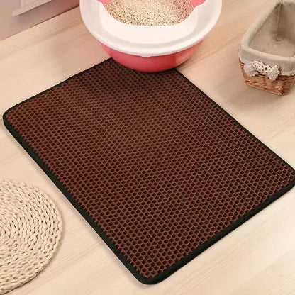 Tapete de areia para gatos com dupla camada Caixa impermeável para animais de estimação Almofada antiderrapante, Cama lavável, Produtos de almofada limpa, Presente
