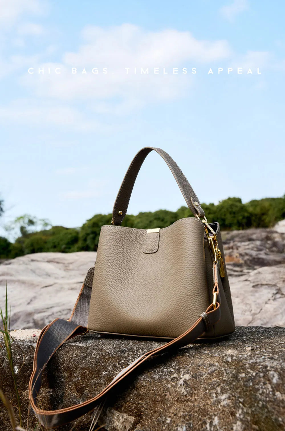 100% Genuine Leather Women's Bucket Bag Luxury Designer Versatile Shoulder Bag Women Commuter Crossbody Bags Female Handbag