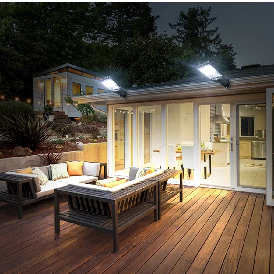 1-6PCS Motion Sensor Solar Outdoor Lights Waterproof 117COB LED Security Wall Lights Street Lamps with 3 Mode Patio Garage Yard