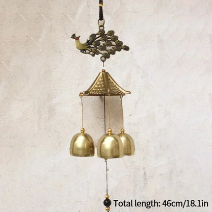 Japanese Wind Chimes Cast Iron Feng Shui Wind Bells Good Luck Hanging Pendant Indoor Outdoor Temple Home Garden Decoration