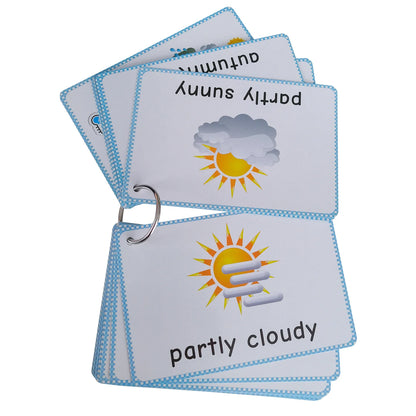 Weather & Season Learning Card English Classroom Group Learning Tools Grammar and Vocabulary Building for Beginner