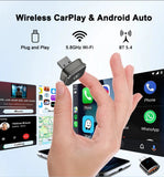 Wireless 2IN1 CarPlay Android Auto Wireless Supermini Box Adapter Plug And Play Dongle Bluetooth WiFi Fast Connect