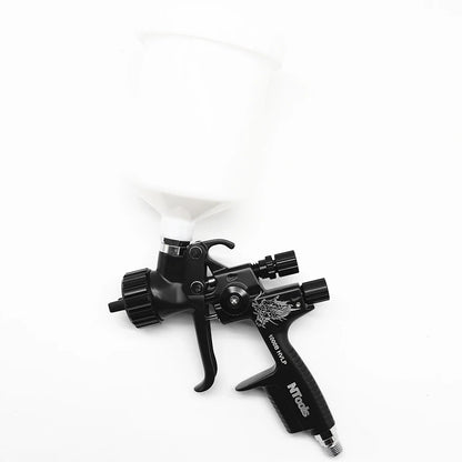 Pistola pulverizadora hvlp com adaptador e tanque misto, pistolas de pintura para reparo de carro, bico de 1.3 e 1.7mm para pintura, pistola de ar à base de água