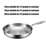 26/28/30cm German Pure Titanium Frying Pan Non-stick Frying Pan Uncoated Fish Scale Hammer Pattern Titanium Alloy Cookware
