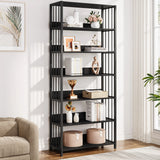 Tribesigns Bookshelf Storage Rack Standing Shelf 5 Tier Industrial Sturdy Bookshelf with Iron Pipe Frame