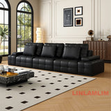 MINGDIBAO Modern Genuine Leather Sectional Sofa Bed – Convertible Couch with Tufted Backrest and Armrest,Functional Sleeper Sofa
