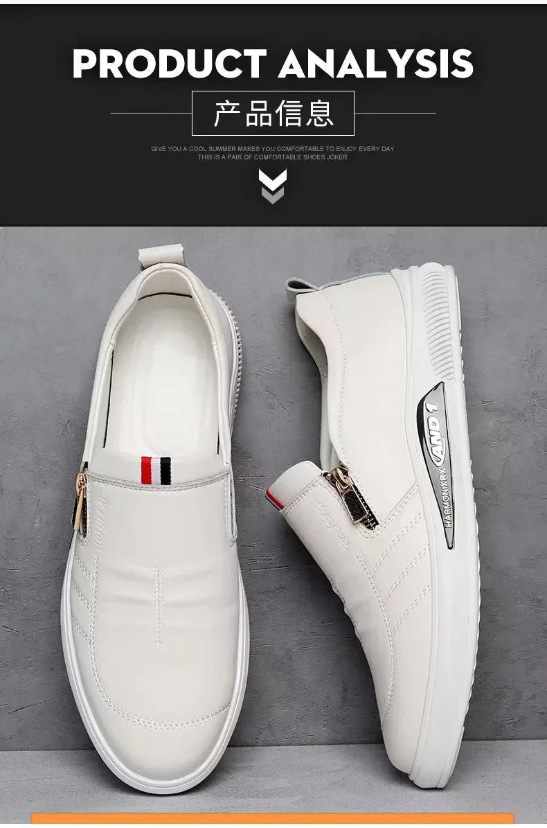Casual Leather Shoes Men Loafers Trend Brand Business Shoes Autumn Slip-on Flat Men's Sneakers Comfortable Moccasins Zapatos Hombre