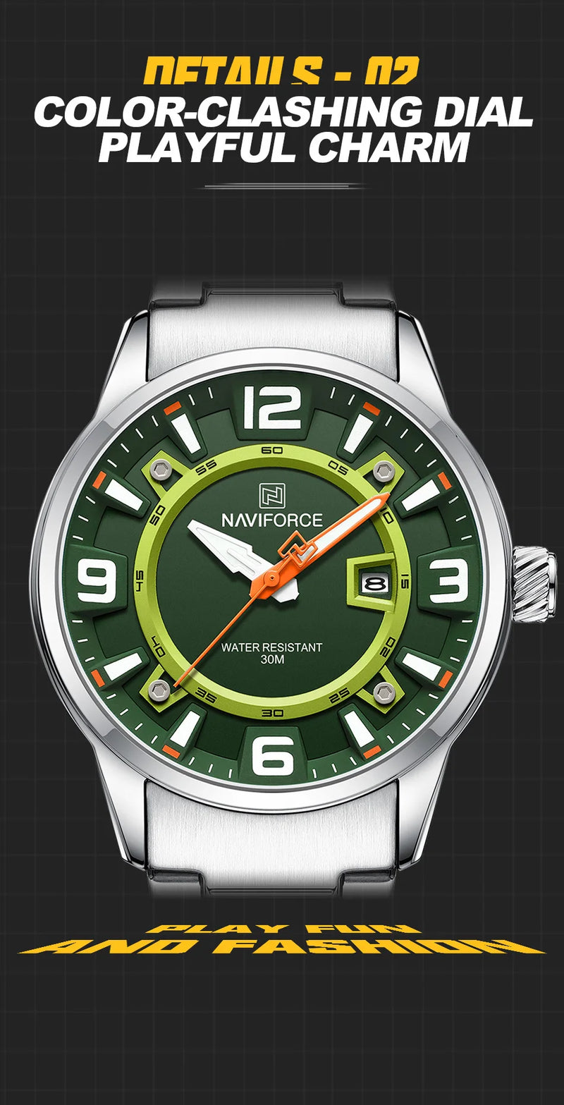 NAVIFORCE Brand Fashion Men Watch Waterproof Luxury Luminous Male Calendar Quartz Wristwatch Relogio Masculino 2024 New Arrival