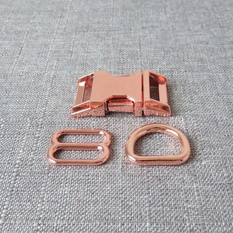 1Set Strong Hardware Metal Straps Slider D Ring Release Belt Buckle For Cat Pet Dog Collar Harness Paracord Sewing Accessory