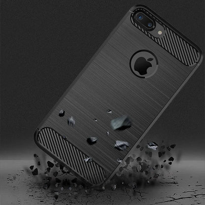 Funda para iPhone 7 8 PLus Funda de silicona TPU Parachoques a prueba de golpes Cubierta de carbono para iPhone 7 8 7P 8P 7Plus 8Plus Funda Capa Coque