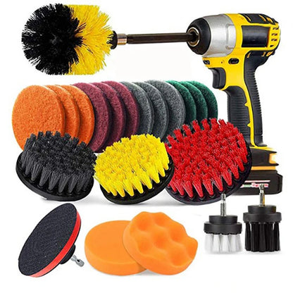 Kit de cabeça de escova de broca elétrica, escova de limpeza elétrica para carpete, banheiro, cozinha, banheiro, ferramenta de limpeza de carro, conjunto de lavagem