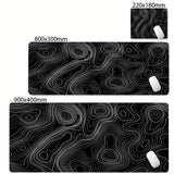 XXL Desk Mat Black And White Strata Liquid Mousepad Large Abstract Mouse Pad Gaming Deskmat With Lockedge Office Non-slip Carpet