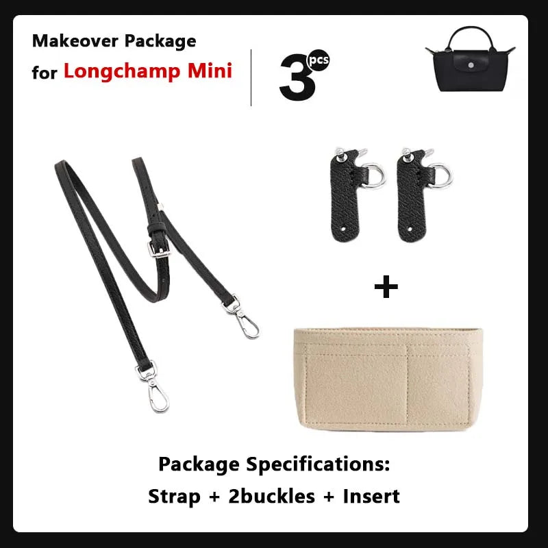 Leather Replacement Crossbody Bag Strap For Longchamp Mini Bag Shoulder Strap Without Punching Modification Bag Accessories