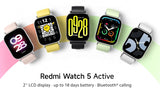 Versión global Xiaomi Redmi Watch 5 Active Pantalla de 2'' Hasta 18 días de duración de la batería Más de 140 modos de entrenamiento Llamadas Bluetooth 5ATM