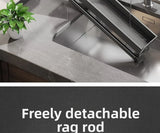 Gunmetal Space Aluminum Kitchen Storage Rack - No-Drill Wall Mounted Multi-Functional Organizer for Spice Jars and Knives