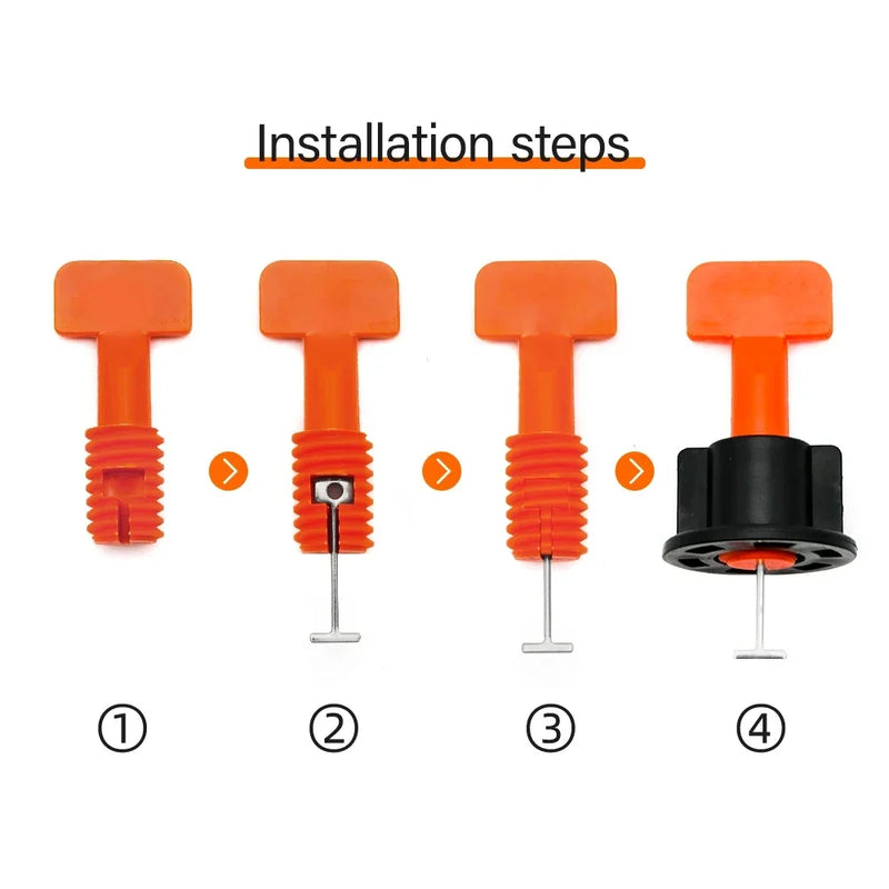 51-204Pcs Floor Tile Leveling System Clips Spacers Porcelain Ceramic Leveler Kit For Tile Laying Wall Fixing Construction Tools