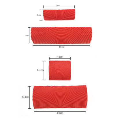 6Pcs Rubber Texture Roller Brush Imitation Wood Graining Wall Painting Home Decoration Art Embossing Diy for Wall Painting Tools