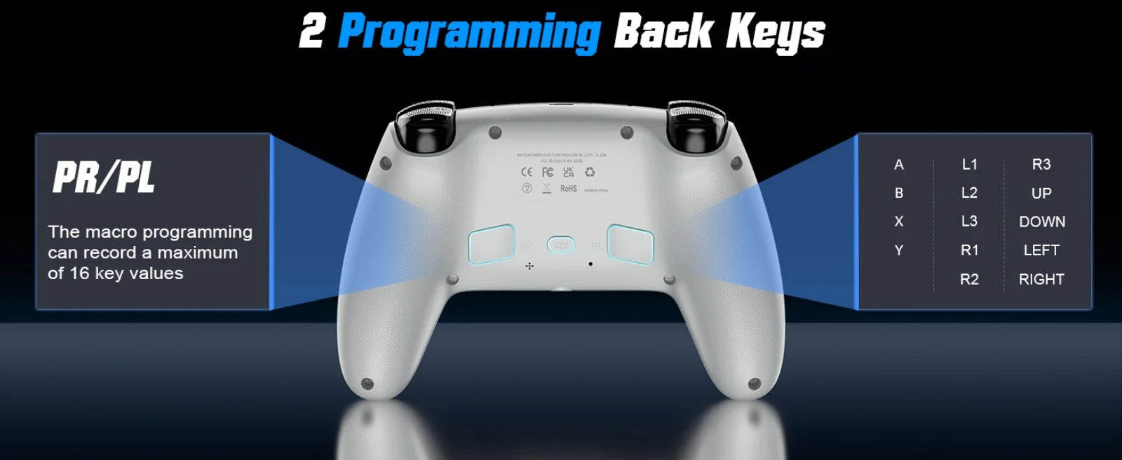 Controller For Playstation 5 PS5/PS5 Pro/Slim/PC Gamepads W/Hall Effect RGB Wireless Game Control Joystick Marco/Turbo Program