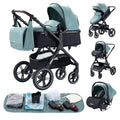 Luxurious Baby Stroller 3 in 1 Portable Travel Baby Carriage Folding Prams High Landscape Aluminum Frame Car for Newborn Baby