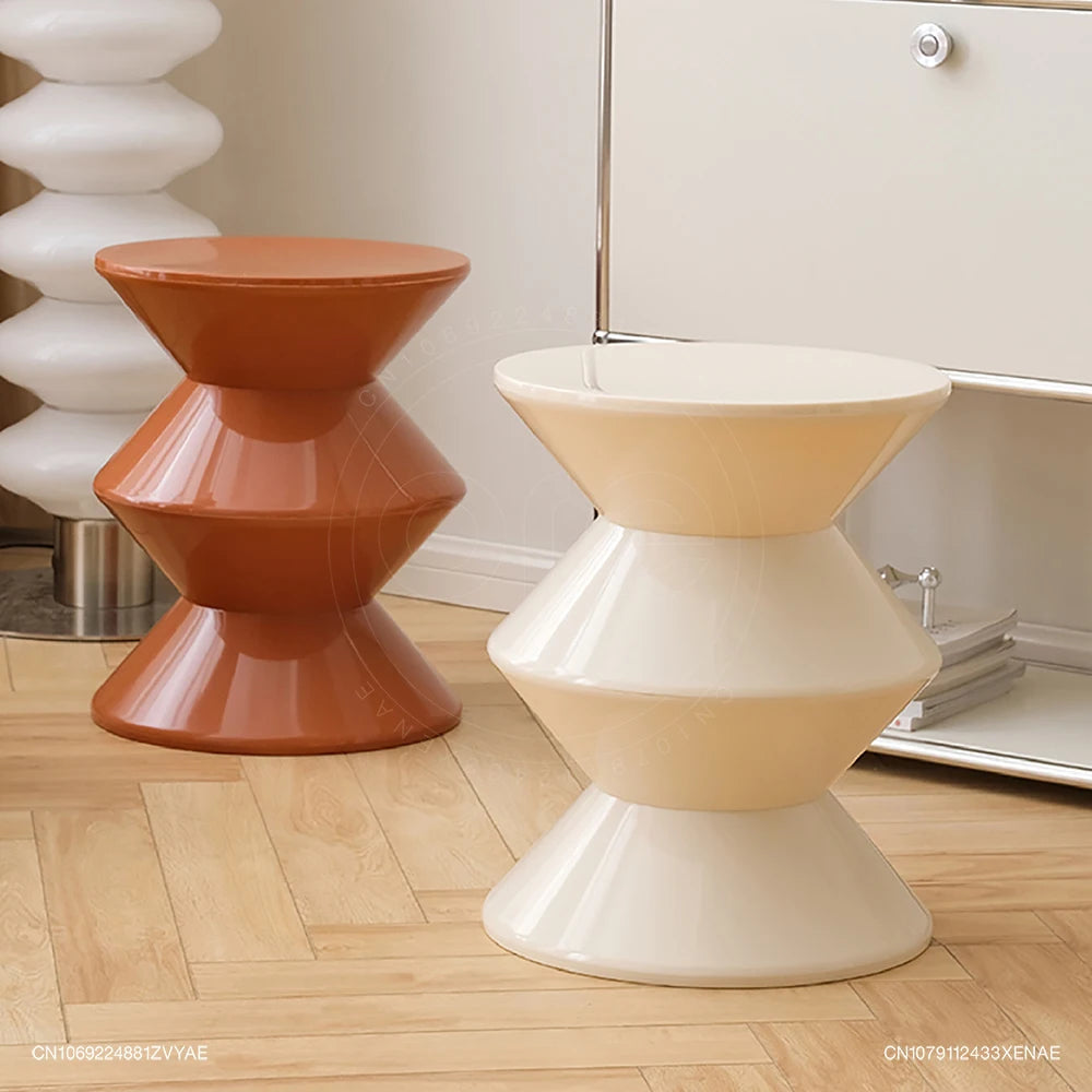 Nordic Stools Ottomans Shoe Changing Stool Small Bench Modern Minimalist Plastic Creative Round Coffee Tables Furniture WHCL+