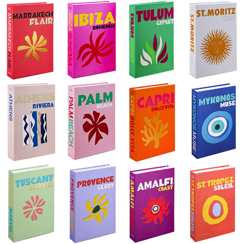 Travel Series Fake Book Decoration Coffee Table Living Room Fashion Fake Book Storage Box Decor Model Room IBIZA CAPRI
