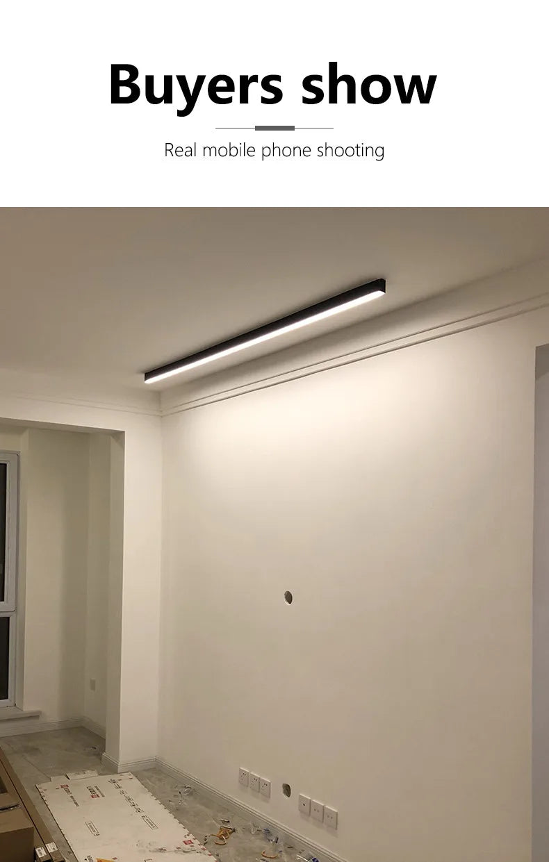 Modern Long Strip Ceiling Light Surface Mounted Minimalist Aisle Lamp Living Room Bedroom Kitchen Home Office LED Lighting
