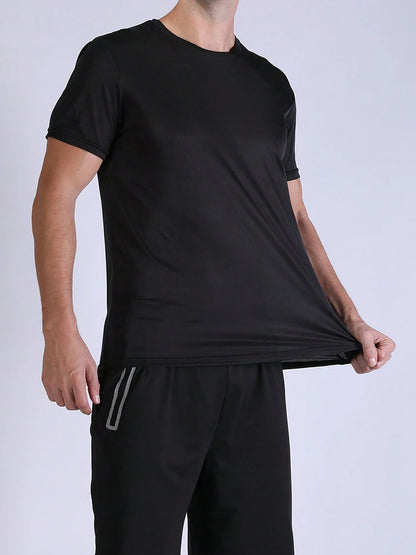 5PCS Men's Solid Color Ultralight Quick Dry Sport T-Shirt, Breathable Lightweight Top For Fitness Training Workout Running Gym