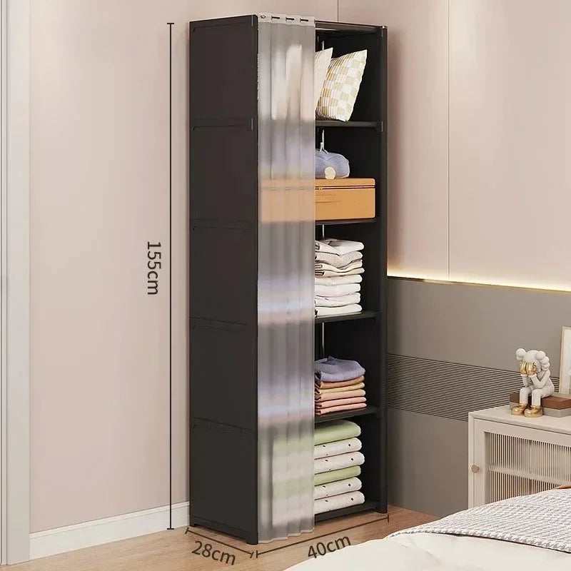 Multipurpose Cabinet Foldable Dustproof Wardrobe Simple Modular Curtain Wardrobe Bedroom Furniture Multifunctional Furniture