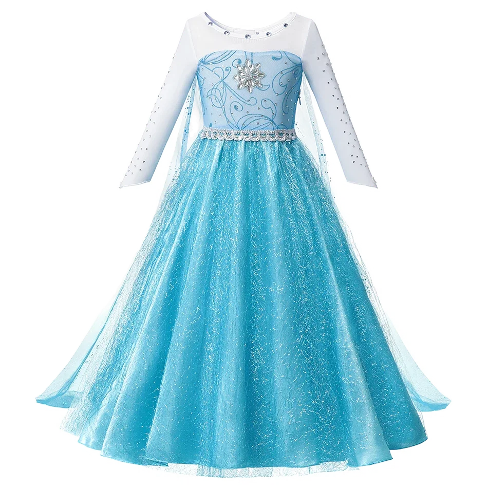 Elsa Anna Kid Princess Girls Dress Rapunzal  Kids Cosplay Halloween Vestidos Children Costume Birthday Party Dress
