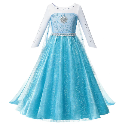 Elsa Anna Kid Princess Girls Dress Rapunzal  Kids Cosplay Halloween Vestidos Children Costume Birthday Party Dress