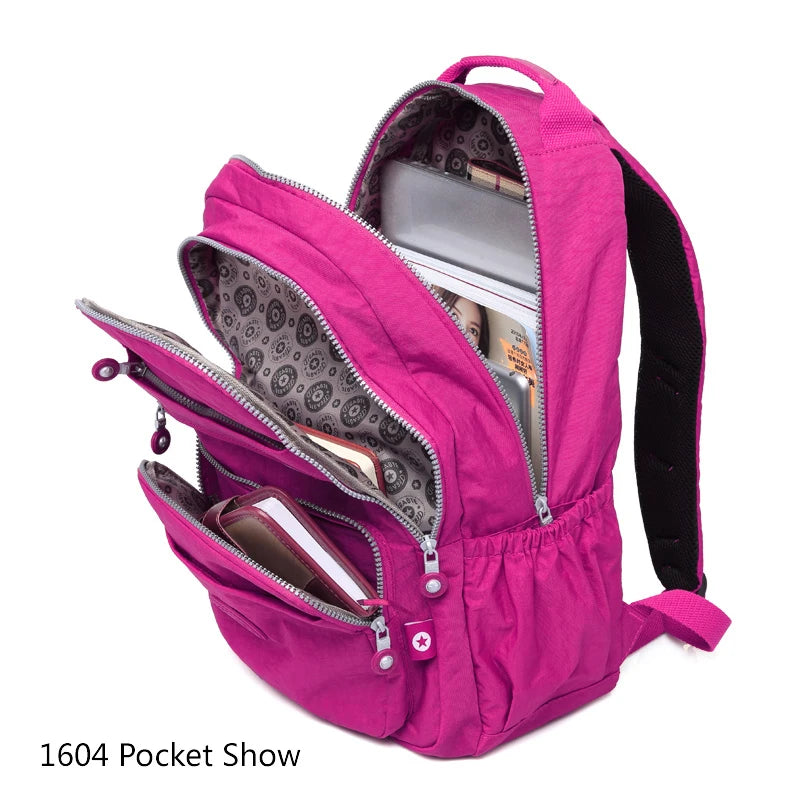 Popular Backpack Women Nylon waterproof bookbag Female Travel bagpack Climbing Packbag Multiple pockets Schoolbag Girls tote