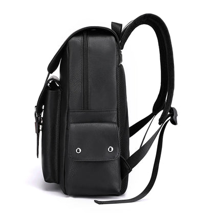 Mochila de piel sintética para hombre, mochila grande para portátil, mochila negra para adolescentes y niños, mochila marrón, 2023