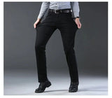 Wthinlee New Business Men's Jeans Casual Straight Stretch Fashion Classic Blue Black Work Denim Trousers Male Brand Clothing