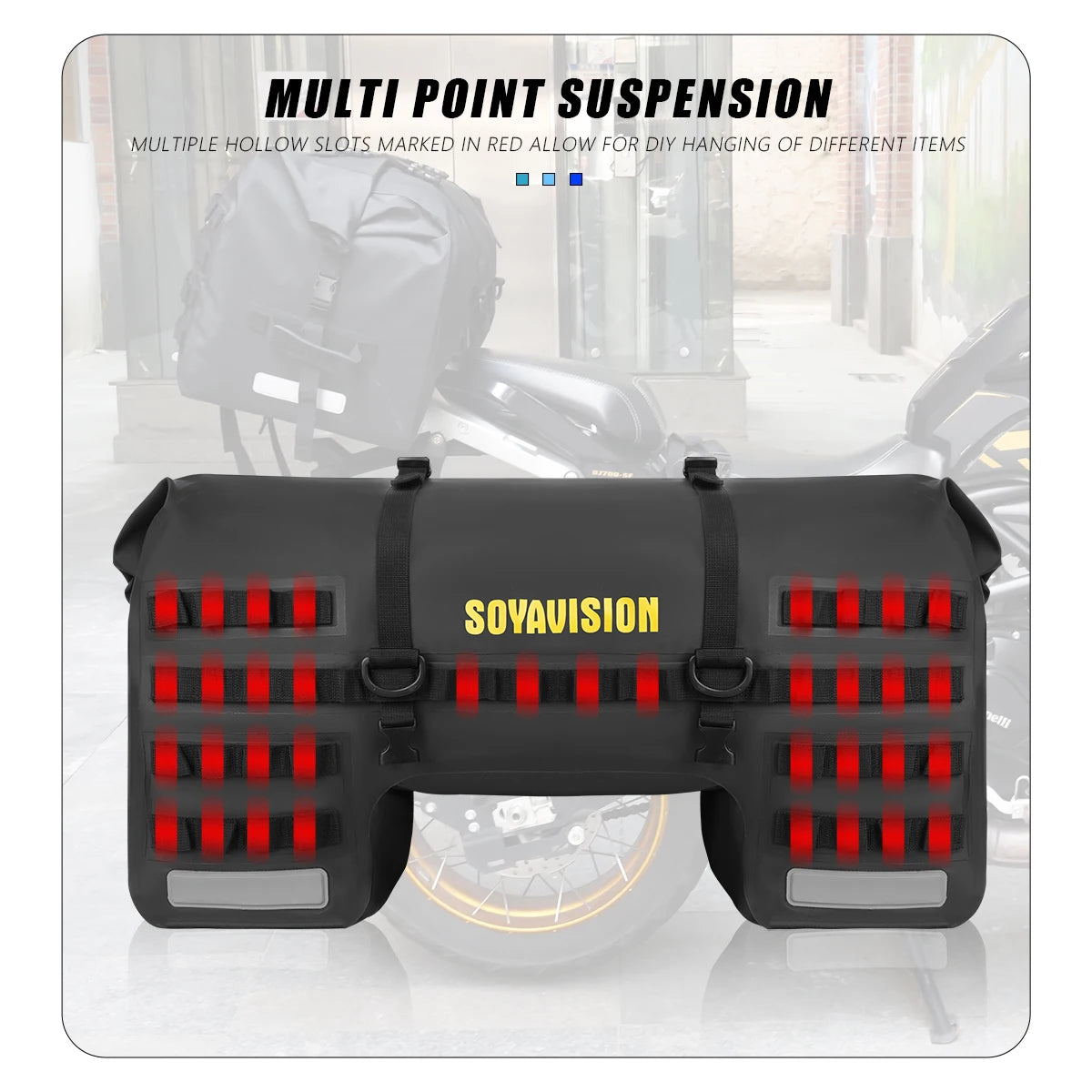 SOYAVISION 20L 50L 70L 80L 100L Motorcycle Waterproof Tail Bag Travel Outdoor Luggage Bag Motorcycle Seat Bag