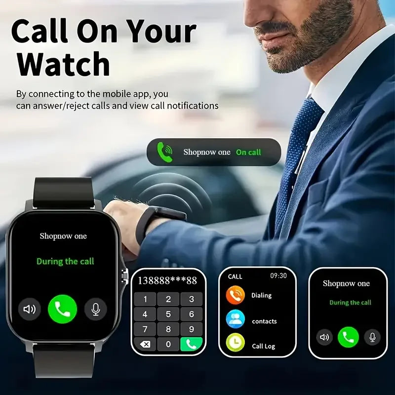 KESHUYOU New 1.83-inch Smartwatch Call Notifications Sleep Monitoring Activity Tracking Compatible with Android and iOS