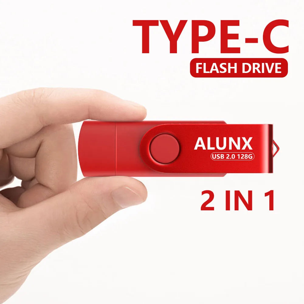 Unidad flash USB tipo C de 128 GB, 2 en 1, OTG, USB C de 64 GB y 32 GB, 16 GB, 8 GB y 4 GB, memoria USB para fotos.