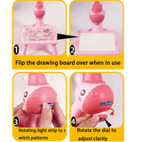 Mesa de dibujo con proyector LED para niños, juego de pintura, tablero educativo, herramientas de aprendizaje, juguetes de pintura para niños.