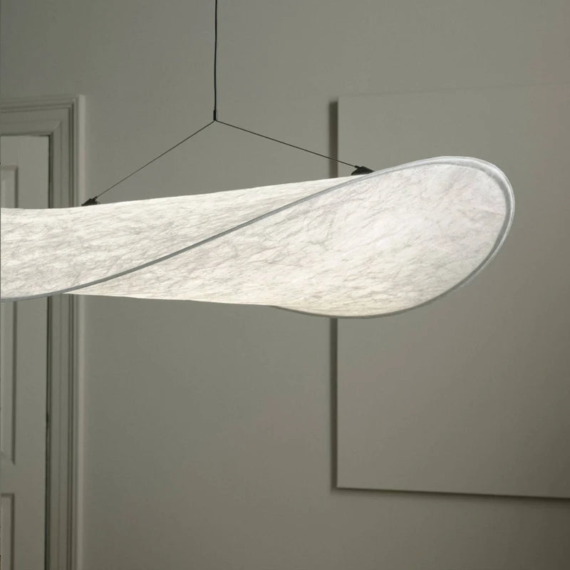 Wabi Sabi Silk Pendant Lamp Modern LED Ceiling Chandelier Light for Living Room Dining Bedroom Indoor Home Decor Light Fixtures
