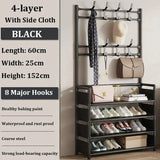 Multi-layer Shoe Rack Household Integrated Coat and Hat Rack Simple Multifunctional Shoe Cabinet for Entryway