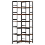 Tribesigns 7-Shelf Corner Bookshelf,Large Modern Corner Bookcase, 7-Tier Tall Corner Shelf Storage Display Rack with Metal Frame