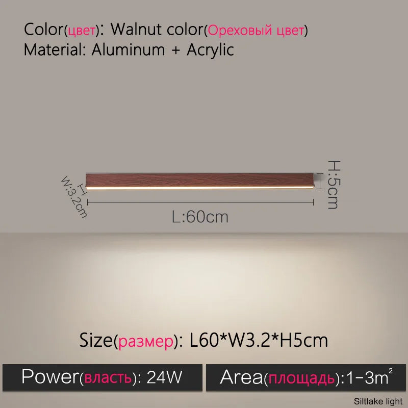 Modern Long Strip Ceiling Light Surface Mounted Minimalist Aisle Lamp Living Room Bedroom Kitchen Home Office LED Lighting