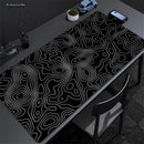 XXL Desk Mat Black And White Strata Liquid Mousepad Large Abstract Mouse Pad Gaming Deskmat With Lockedge Office Non-slip Carpet