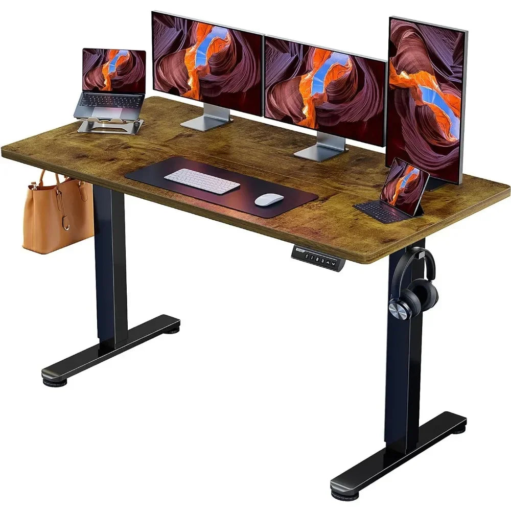ad Height Adjustable Electric Standing Desk, 55 x 28 Inches Sit Stand up Desk, Memory Computer Home Office Desk